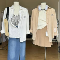 Áo sơ mi DÀI TAY nam nữ unisex đuôi tôm Royal 801