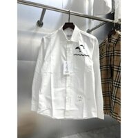 Áo Sơ Mi Dài Tay Nam Thombr 592 Họa Tiết Cá Heo Thêu Túi Trước Điểm Nhấn - Chất Vải Thô Mặc Bao Phê Hàng Cao Cấp