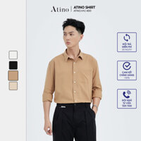 Áo Sơ Mi Dài Tay Nam Trơn ATINO Vải Cotton mềm mịn thoáng mát Form Regular SM4.4001