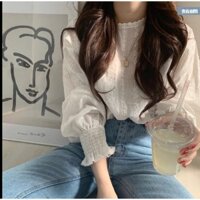 Áo sơ mi dài tay ren kiểu Hàn Quốc