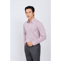 Áo sơ mi dài tay slimfit 𝐦𝐚𝐭𝐭𝐚𝐧𝐚 cotton đỏ hồng họa tiết