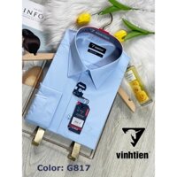 Áo Sơ Mi Dài Tay Vạt Ngang Dáng Regular Vĩnh Tiến Trơn Màu 360