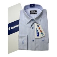 Áo sơ mi dài tay Việt Tiến kẻ dọc 1T6229 - Regular vạt bầu có size lớn