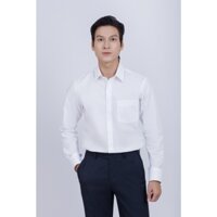 Áo sơ mi dài tay 𝐦𝐚𝐭𝐭𝐚𝐧𝐚 slimfit trắng họa tiết chìm