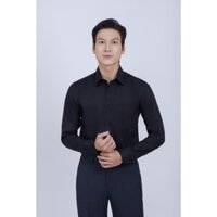 Áo sơ mi dài tay 𝐦𝐚𝐭𝐭𝐚𝐧𝐚 slimfit cotton đen trơn
