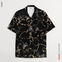 Áo sơ mi đen Form Rộng tay ngắn hoạ tiết cho nam- Sơ mi hawaiian - Neofelis HW268