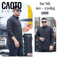 Áo Sơ Mi Đen Nam Big Size Tay Dài – Form Rộng, Chống Nhăn (2XL–10XL)