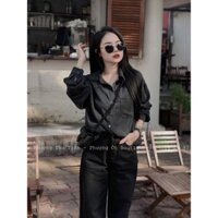 Áo Sơ Mi Đen Nhũ