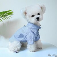 Áo Sơ Mi Denim Cho Chó Con Màu Trơn Áo Sơ Mi Có Chữ D Quần Áo Thú Cưng Hợp Thời Trang Cho Chó Nhỏ Mèo