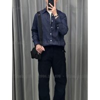 Áo Sơ Mi Denim Nam ZARA Authentic Màu Xanh Đậm Trơn/Áo Sơ Mi Bò Nam