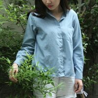 Áo Sơ Mi Denim Nữ Cá Tính