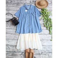 ÁO SƠ MI DENIM OVERSIZE CỘC TAY