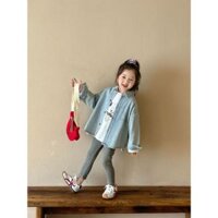 Áo sơ mi denim - Quần leggings mới xuân hè hàng QCCC cho bé gái