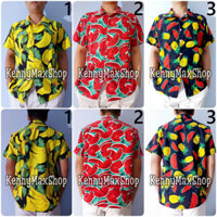 Áo Sơ Mi Đi Biển - Trái Chuối Thơm Dứa Dưa Hấu Cam Cherry - Áo Đôi Đồng Phục Nhóm Lớp Team Building