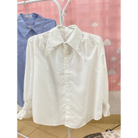 Áo sơ mi đính đá 2 cổ, tay chun