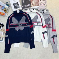 Áo Sơ Mi Dior Đáy Áo Len Ngôi Sao Năm Cánh Chữ Jacquard Đan Top Thu Đông