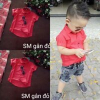 Áo sơ mi đỏ sọc gân