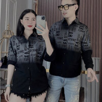 Áo Sơ Mi Đôi Cao Cấp In Logo Chất Lụa Mèm Mịn Chuẩn Form