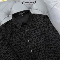 Áo sơ mi dolce vân nhung Áo sơ mi lụa thô Áo sơ mi đen quảng châu cao cấp full tang mac