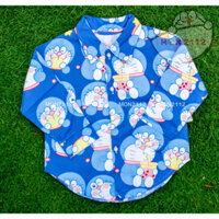 Áo sơ mi Doraemon Doremon trẻ em size 10-35kg vải xô