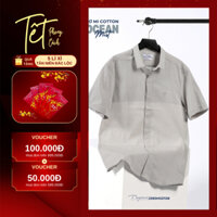 Áo sơ mi DUGARCO nam công sở màu ghi tay ngắn cotton 238SMS21128