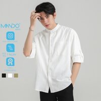 Áo Sơ Mi Đũi Cổ Tàu Tay Lỡ Nam Phong Cách Hàn Quốc Thời Trang MANDO -ACT09 - Hàng mới về