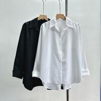 Áo sơ mi đuôi tôm bigsize nữ, Áo kiểu nữ vải kate mềm ít nhăn co giãn phong cách đơn giãn dễ mặc SMDT