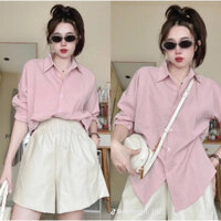 Áo Sơ Mi Form Rộng 1 Túi Big Size Vải Đũi Hàn Siêu Mát, Sơ Mi dài tay.