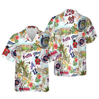 Áo Sơ Mi Gia Đình, Họa Tiết Atlanta Braves, Phong Cách Thể Thao, Dành Cho Mẹ, Ba