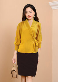 Áo Sơ Mi Giả Vest - ASMGVD - M - Màu vàng