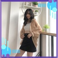 ÁO SƠ MI GIẤY BUỘC FORM RỘNG TAY DÀI - ÁO SƠ MI KHOÁC NGOÀI - (Sp sẵn) [Mới]