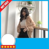 ÁO SƠ MI GIẤY BUỘC FORM RỘNG TAY DÀI - ÁO SƠ MI KHOÁC NGOÀI - (Sp sẵn) [ new ]