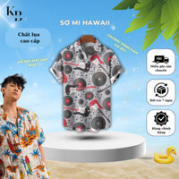 Áo sơ mi hawaii đi biển hoạ tiết Kubo vải lụa cao cấp không nhăn - áo nhóm áo couple form đẹp KH004