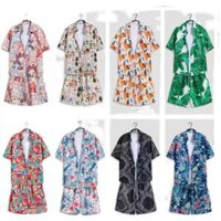 Áo sơ mi hoa chống nắng tay ngắn / Bộ đồ đi biển thông thường Hawaii / Bộ đồ hai mảnh khô nhanh thoáng khí phù hợp với cặp đôi