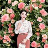 Áo Sơ Mi Hoa Cổ Sen Vạt Kép NK Fashion Công Sở Nữ Thanh Lịch, Dịu Dàng NKSM2502010