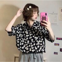 áo sơ mi hoa cúc cổ véc