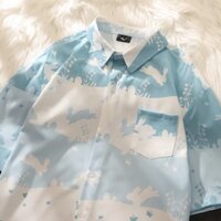 Áo sơ mi hoa đa năng phong cách Hồng Kông mùa hè cho nam, áo lụa lạnh vintage, áo nửa tay rộng cho kỳ nghỉ biển