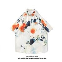 Áo Sơ Mi Hoa Lụa băng phong cách trưởng thành nhẹ Áo nam mùa hè mỏng học sinh Dễ phối đồ đẹp trai phong cách đi nghỉ mát Áo Sơ Mi Xếp nếp cao cấp thương hiệu sành điệu mẫu mới Áo sơ mi ngắn tay thường ngày