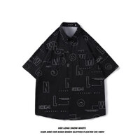 Áo sơ mi hoa ngắn tay đi biển đi nghỉ mát áo thoáng khí mẫu mỏng dễ phối đồ xu hướng mới cho nam Áo Sơ mi Mẫu cặp đôi thiết kế thon gọn rộng rãi phong cách Hồng Kông