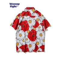 Áo sơ mi hoa ngắn tay phong cách Hồng Kông WASSUP Áo Sơ Mi Nam Thái Lan Hawaii cổ điển Áo khoác đẹp trai