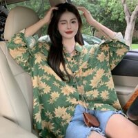 Áo sơ mi hoa phong cách Hồng Kông cho phụ nữ, thiết kế sang trọng đầu thu, áo dài tay retro, phong cách lười biếng, áo khoác hoa