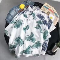 Áo sơ mi hoa tay ngắn hợp thời trang mùa hè Hawaii Áo sơ mi đi biển nam