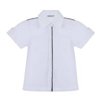 Áo sơ mi học sinh nữ phối nẹp và vai