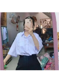 áo sơ mi học sinh tay lỡ