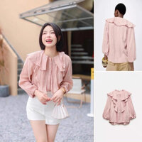 Áo sơ mi hồng pastel nữ tính tiểu thư