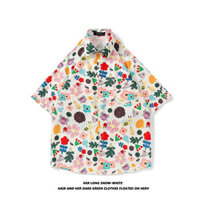 Áo sơ mi in Hawaii mới cho nam, thời trang mùa hè, phong cách và mát mẻ, dáng rộng, giảm cân, vải lụa lạnh, áo casual trẻ trung cho nam và nữ