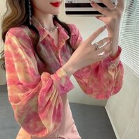 Áo Sơ Mi In Hình Độc Đáo Nữ 2024 Thời Trang Đèn Lồng Tay Áo Sơ Mi Mỏng Hơn Nhìn Voan Top Cổ Tích Màu Hồng Độc Đáo Áo Sơ Mi Nữ 2024 Thời Trang Đèn Lồng Tay Áo Sơ Mi Mỏng Hơn Nhìn Voan Top Cổ Tích 12 / 30