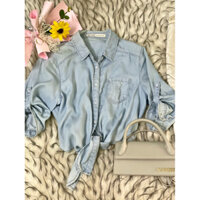 Áo sơ mi Jean buộc vạt, 2hand