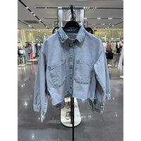 Áo Sơ Mi Jean Xanh Z.A.R.A Xuất Dáng Ngắn Croptop