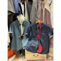 Áo Sơ Mi Jeans Ngắn Tay Nữ